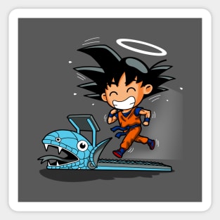 Funny Cute Anime Working Out Running Exercise Treadmill Cartoon Sticker